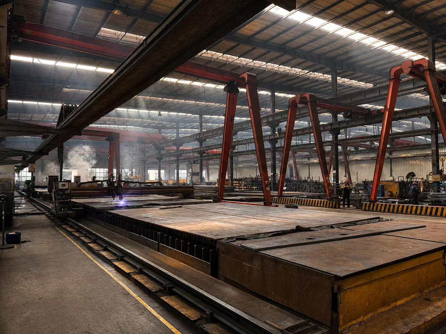 Steel fabrication workshop inside the TOUGHNEER factory